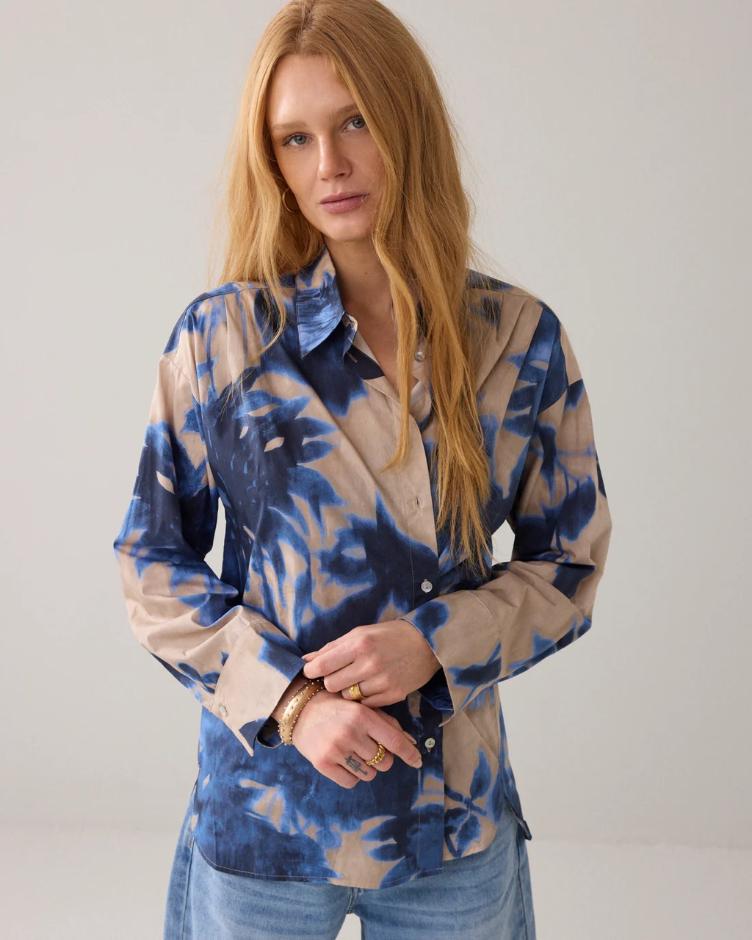 Bluse multicolour clouded flowers