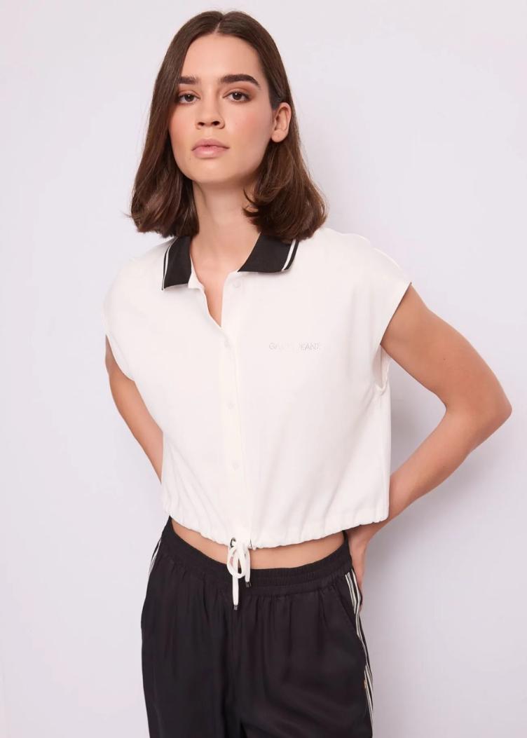 Bluse schwarz / weiss kurz