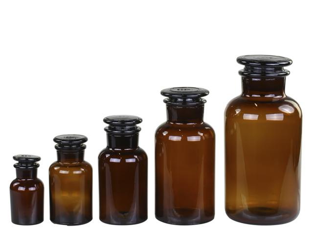 Apotheker Glasset mit Deckel braun