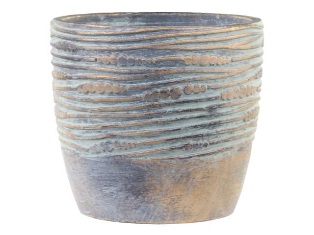 Noyon Blumentopf mit Goldmuster H12/D13 cm opal