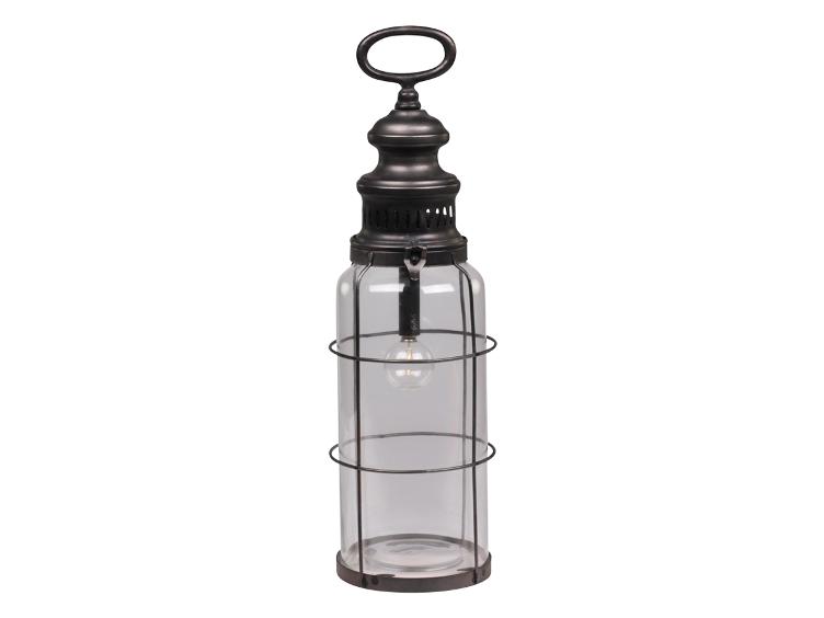 Französische Stalllaterne inkl. Birne und Timer H42/D12 cm