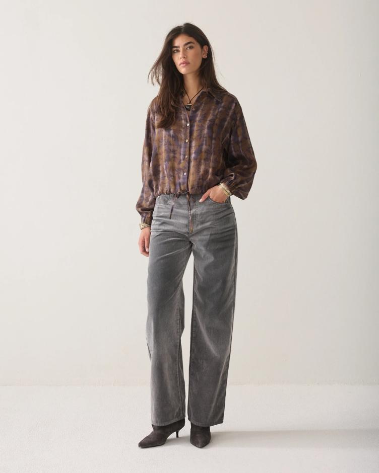 Cropped Bluse Misty Flower