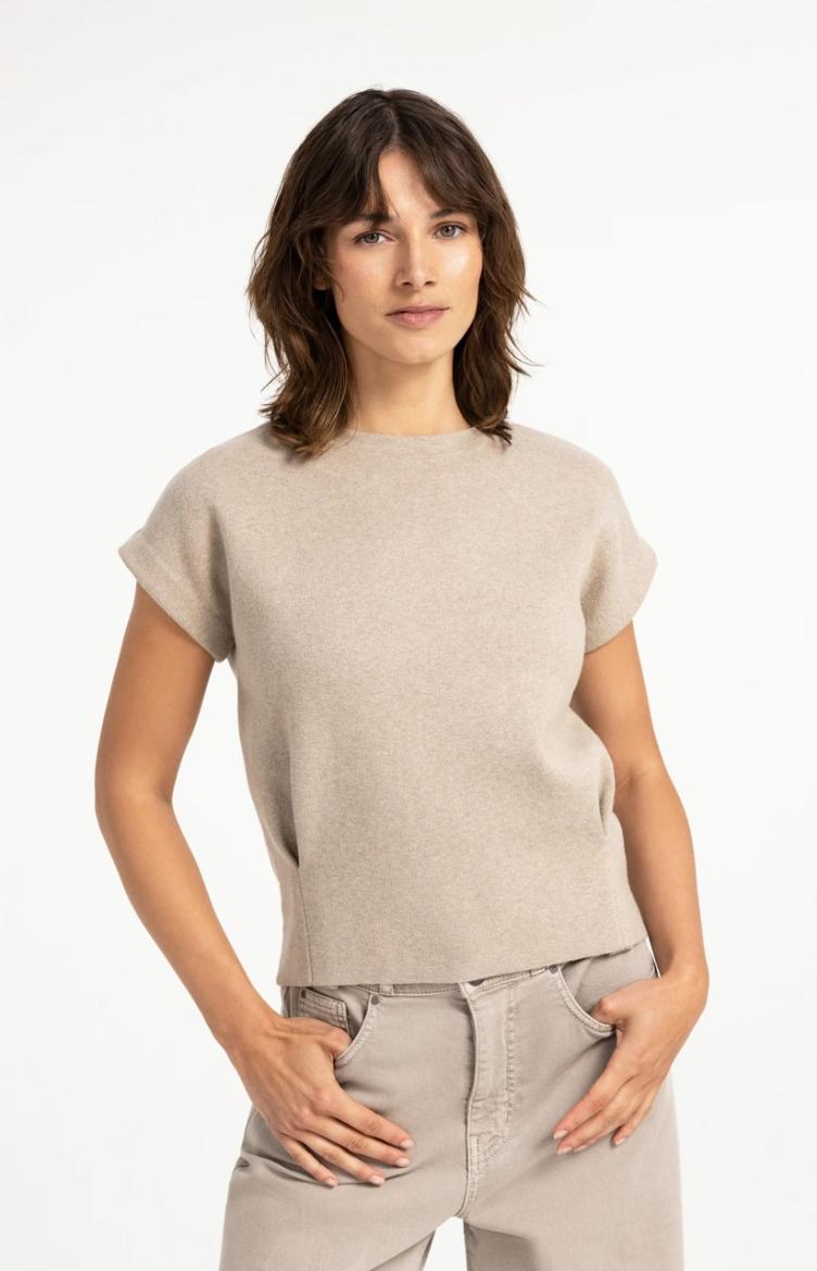 Jacquard-Strickoberteil mit Flügelärmeln pure cashemire