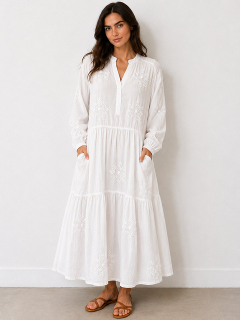 Kleid Boho weiss LEONOR