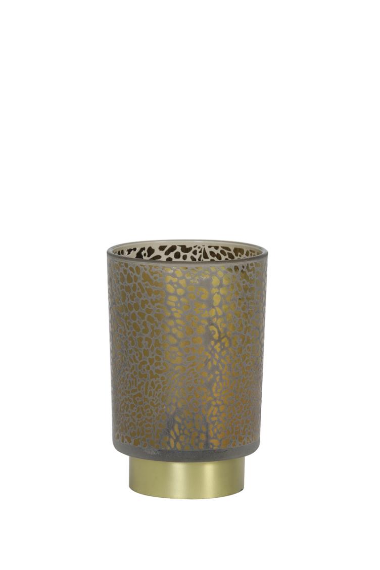 Tischleuchte LED Ø10x12,5 cm LEOPARD Glas hell grau