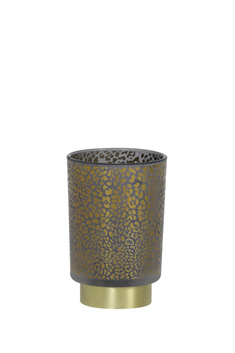 Tischleuchte LED Ø10x12,5 cm LEOPARD Glas dunkel grau