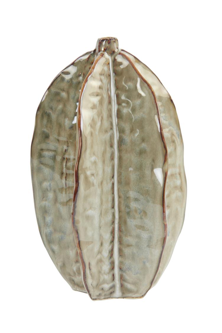 Vase Deko Ø12,5x20 cm AKOSI Keramik grau braun