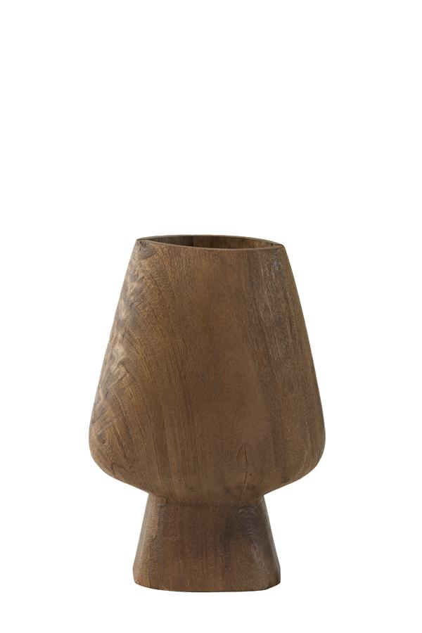 Vase Deko 20x10x29 cm SEDILO Holz matt dunkel braun
