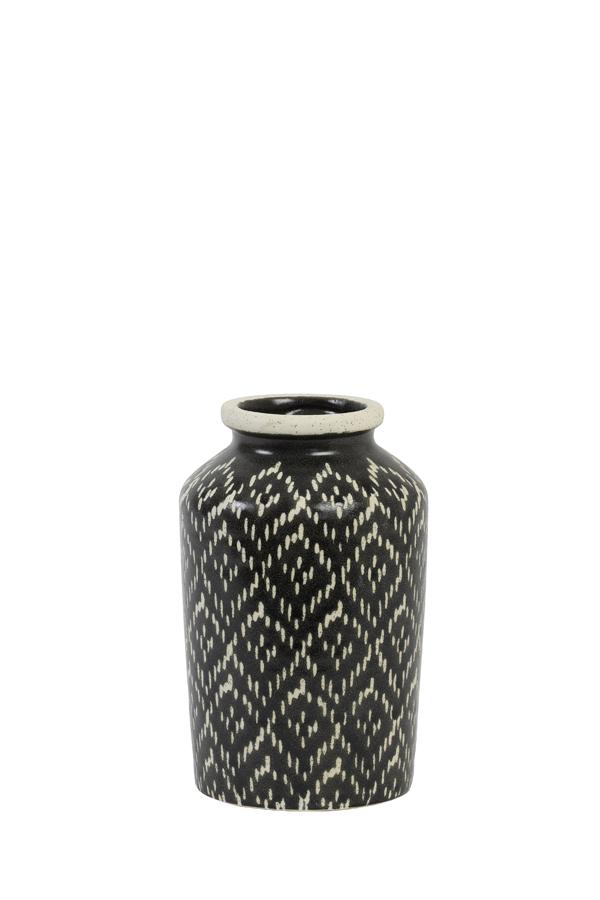 Vase Ø12,5x20,5 cm ELBAS Keramik schwarz+weiß