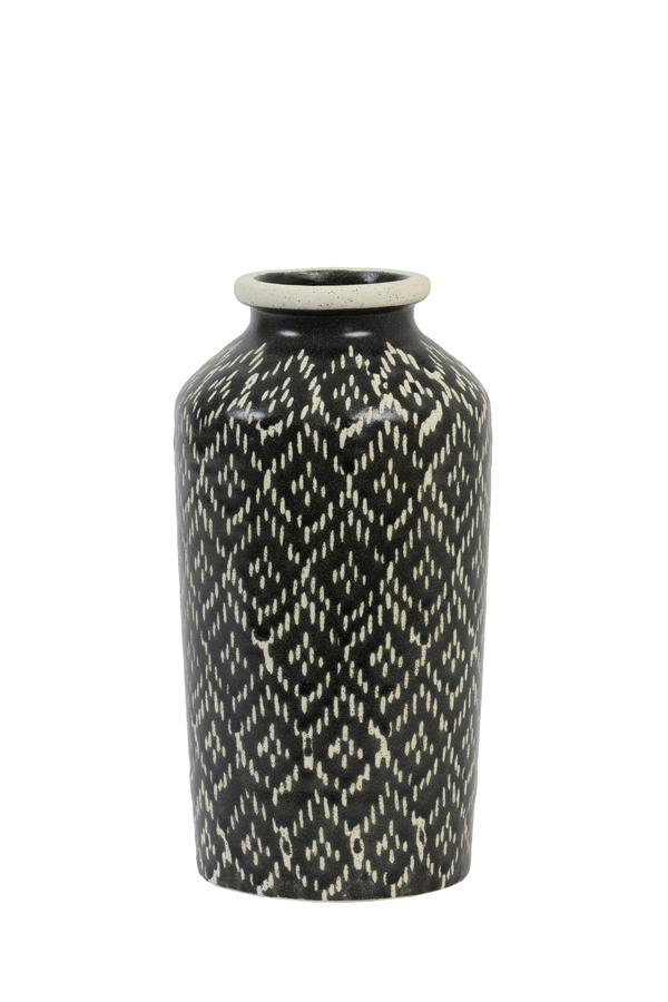 Vase Ø14,5x28,5 cm ELBAS Keramik schwarz+weiß
