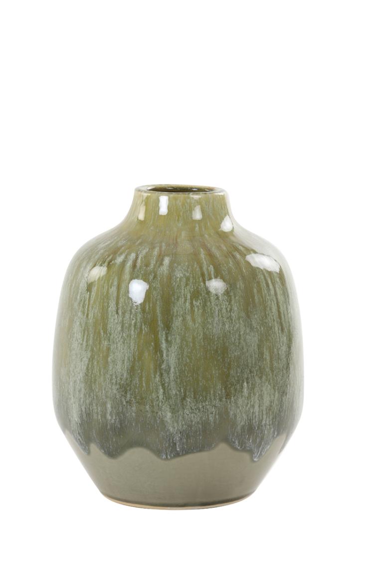 Vase Ø16x18,5 cm MILENA Keramik olivgrün