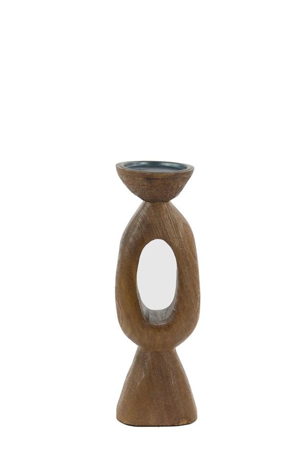 Kerzenständer 11x11x36 cm DJANGO Holz matt dunkel braun