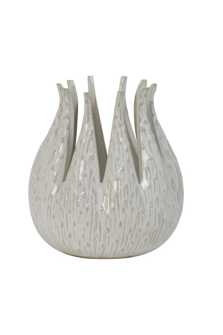 Teelicht Ø14x16 cm MEDUSA Keramik crème