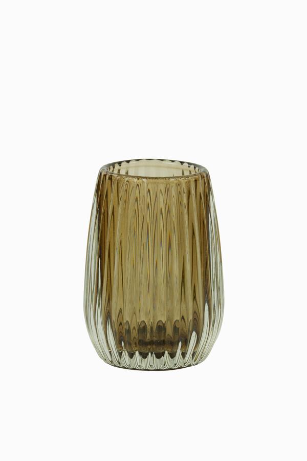 Teelicht Ø10x14 cm AIMEE Glas dunkel oliv grün