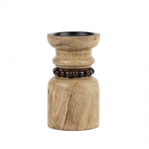 Kerzenhalter Spule Mangoholz 20 cm