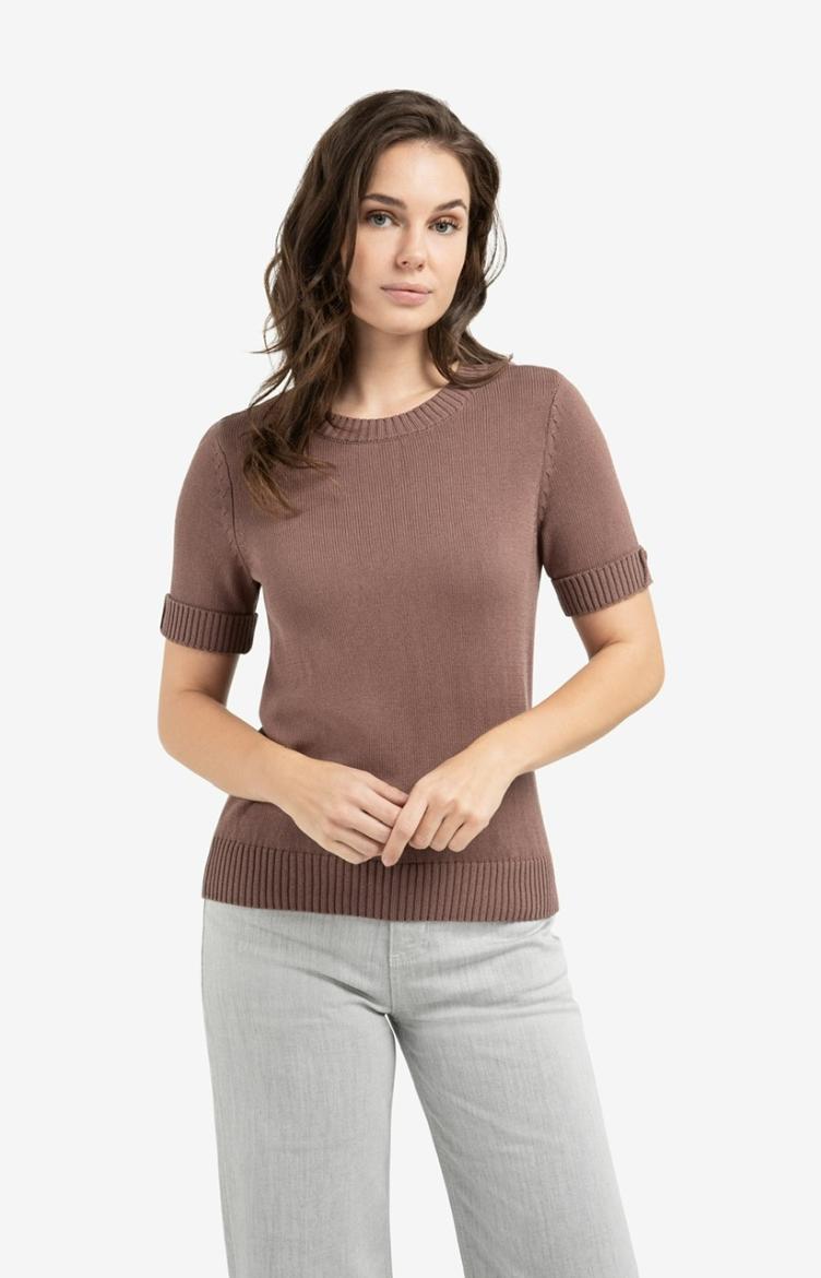 Pulli Kurz taupe brown