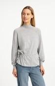 Pullover mit Stehkragen und Taillenkordel