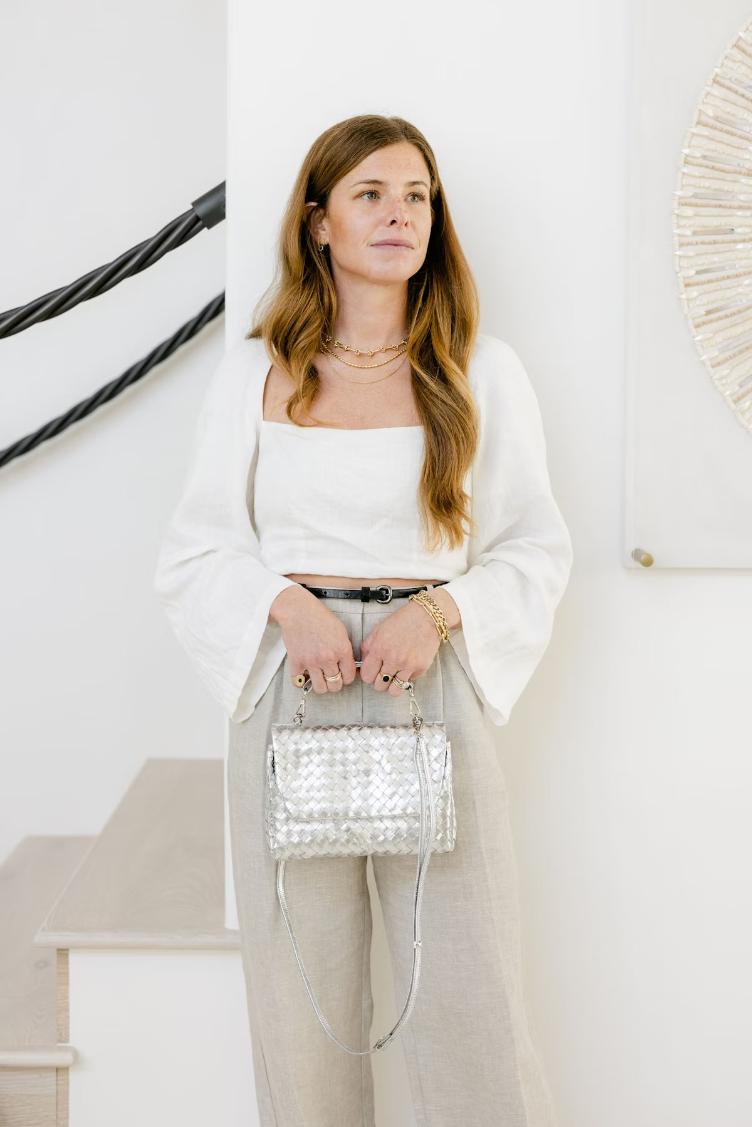 Terme large intrecciato silver H15xB22xT7 cm