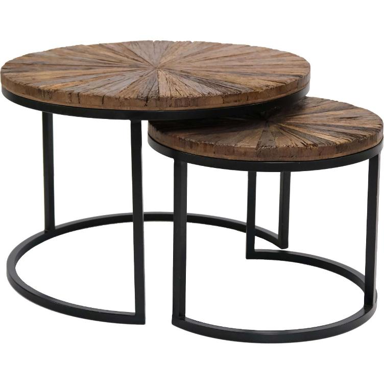 Rustikaler Couchtisch 2er Set